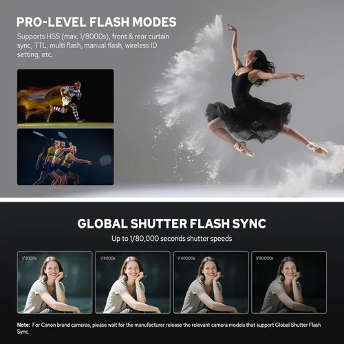 Miniatura 9 de Godox V480-S V480 Flash para Sony, Speedlite con Pantalla Táctil, GN50 de Alta Salida, Carga USB-C, Reciclaje Rápido de 1.7s, 650 Parpadeos