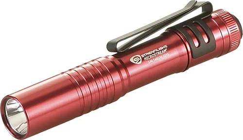 Streamlight 66323 MicroStream linterna ultra compacta de 45 lúmenes y 420 candelas EDC con batería alcalina AAA, empaquetado transparente al por Rojo