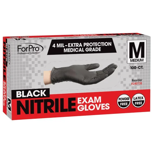 Miniatura 2 de ForPro - Guantes desechables de nitrilo para examen, grado médico, protección adicional de 4 mil, sin polvo, sin látex, no estériles, seguros