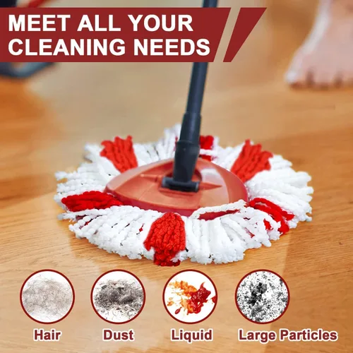 Miniatura 4 de Repuesto de cabezal de trapeador giratorio, 100% microfibra compatible con O-Cedar Easy Wring Mop Recambio para limpieza profunda, lavable a