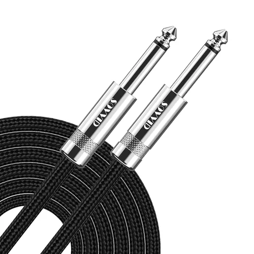 Miniatura 15 de Cable de guitarra de 10 pies, cable de instrumento profesional para guitarra eléctrica, cable AMP, cable TS de 1/4 de pulgada para guitarra, bajo