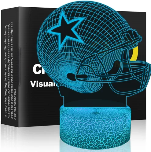 Miniatura 10 de Lámpara de ilusión 3D de fútbol, luz nocturna, 7 colores, cambio gradual automático, luces LED alimentadas por USB, regalos para niños