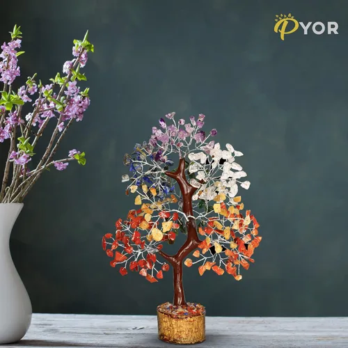 Miniatura 7 de PYOR Árbol bonsái de cristal de 7 chakras, 10-12 pulgadas, rojo, amatista, lapislázuli, cornalina, cuarzo transparente, aventurina amarilla