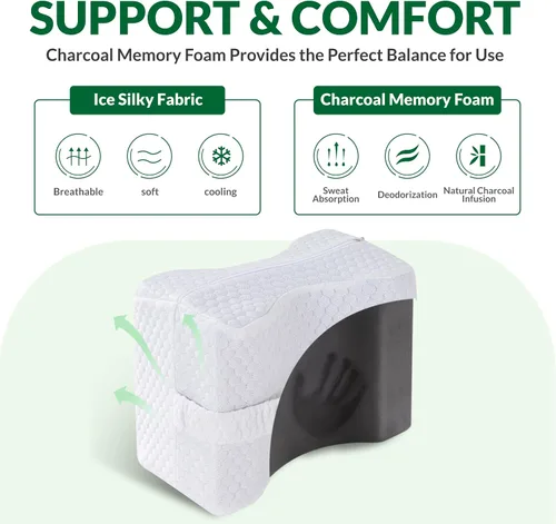 Miniatura 3 de Almohada de rodilla para personas que duermen de lado, almohada entre las piernas para dormir de lado, alivio del dolor de espalda y ciática