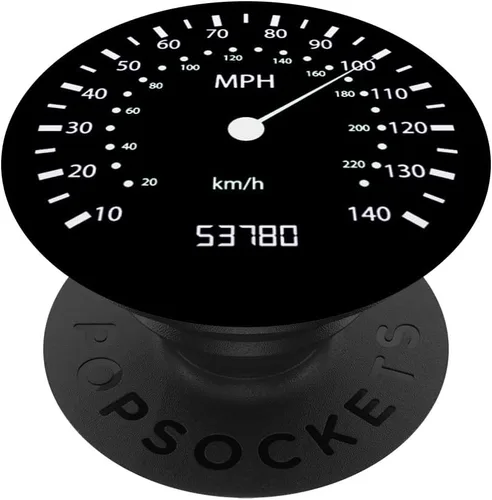 Velocímetro de velocidad, odómetro para coche, carreras, motocicletas, bicicletas, color negro – PopSockets agarre y soporte para teléfonos y