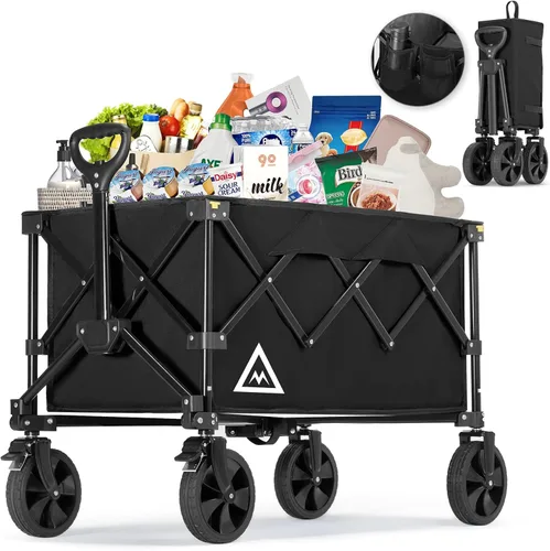 Miniatura 8 de Carro de Compras Plegable con Ruedas Grandes para Playa, Jardín, Exterior, Utilidad Todo Terreno, Carga Pesada, Carros de Compras Portátiles