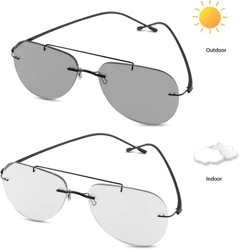 Miniatura 8 de Gafas de lectura fotocrómicas progresivas multifocales para computadora UV400, lentes de sol de transición, gafas de sol anti luz azul