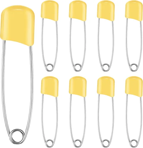 Miniatura 11 de 50 unidades de pines de seguridad para pañales con cabeza de plástico de 5,6 cm, pines de pañal con cierres de bloqueo, acero inoxidable con bolsa