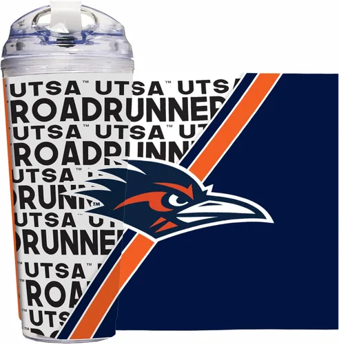 Miniatura 129 de Rico Industries Taza acrílica NCAA estándar de 24 onzas con tapa con bisagra, taza de doble pared oficialmente licenciada con pajita