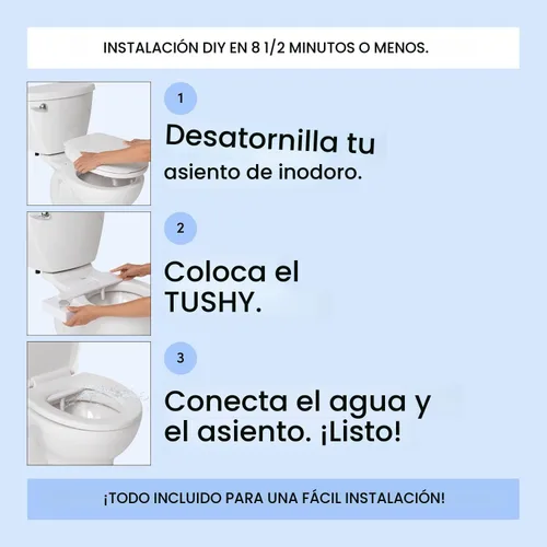 Miniatura 5 de TUSHY - Nuevo modelo de bidé TUSHY Fresh, asiento de inodoro ultradelgado con boquilla higiénica autolimpiante sin electricidad, fácil de instalar