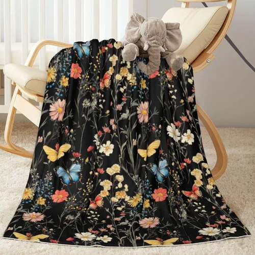 Miniatura 18 de Manta de bebé con flores de margaritas moradas para primavera para niño o niña, recién nacido, 30x40 pulgadas, mantas para cochecito, cuna
