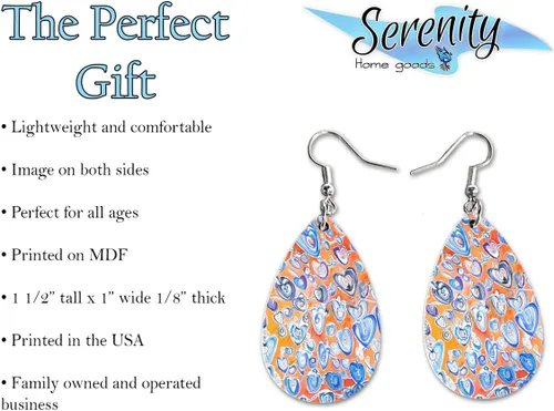 Miniatura 16 de Maureen Claffy Artist Collection Compassion Teardrop Dangle Earrings Set Cute Girls Womens Jewelry Earings Holiday Gifts Summer Decorations