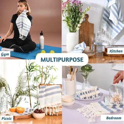 Miniatura 7 de Folkulture Juego de 2 toallas de mano turcas para baño, (16 x 30 pulgadas), 100% algodón, lujosas, lavables a máquina, bohemias, toallas de mano