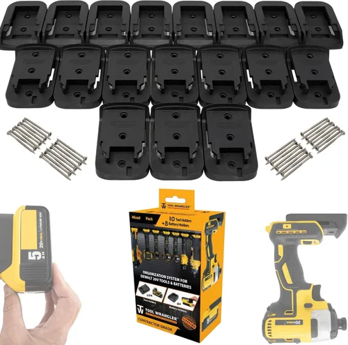 Miniatura 9 de Tool Wrangler Dewalt Organizador de Soporte de Herramientas - Compatible con 20V - 8 Soportes de Herramientas DeWalt Soporte de Pared para Taladro