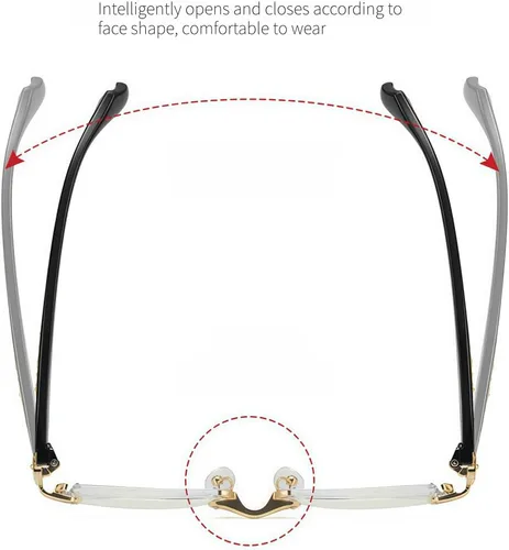 Miniatura 4 de Gafas de luz azul sin montura de gran tamaño, unisex, antifatiga, lentes transparentes para oficina, computadora, lectura y uso diario