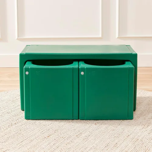 Miniatura 8 de ECR4Kids juego de mesa Tri-Me y sillas Cube, muebles multiusos, verde, 3 piezas