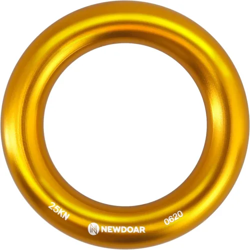 Miniatura 7 de NewDoar Rappel Ring 25kN Oro Grande O-Ring Cuerda Conector para Escalada Arborista Rescate Hamaca y Slackline oro 5 piezas