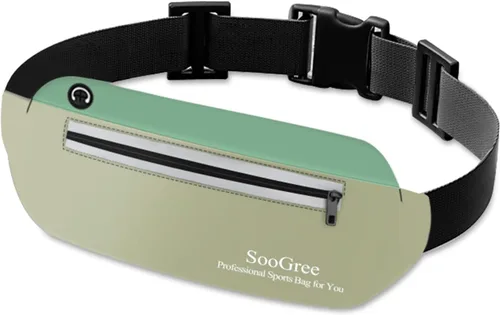 SooGree Riñonera para correr para hombres y mujeres, ligera, impermeable, bolsa para correr, bolsa de almacenamiento reflectante nocturna para verde
