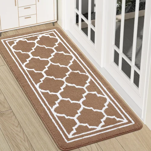 Miniatura 16 de Buganda Alfombra para Puerta Interior, Felpudo Resistente a la Suciedad y Absorbente, Antideslizante, Alfombras de Perfil Bajo para Entrada Marrón
