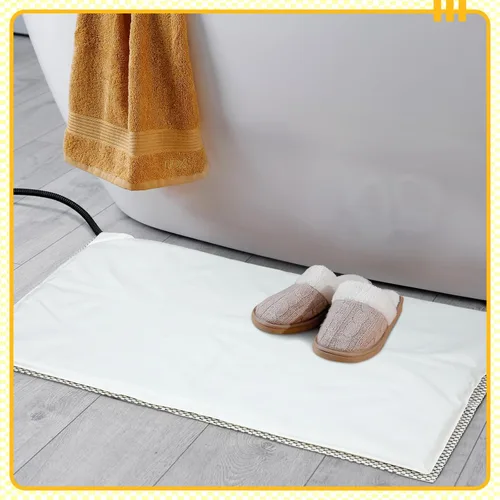 Miniatura 7 de Glooglitter Almohadilla térmica para alfombras de baño, temperatura ajustable (86-141 ℉) y tiempo (1-12 horas), tapete térmico impermeable