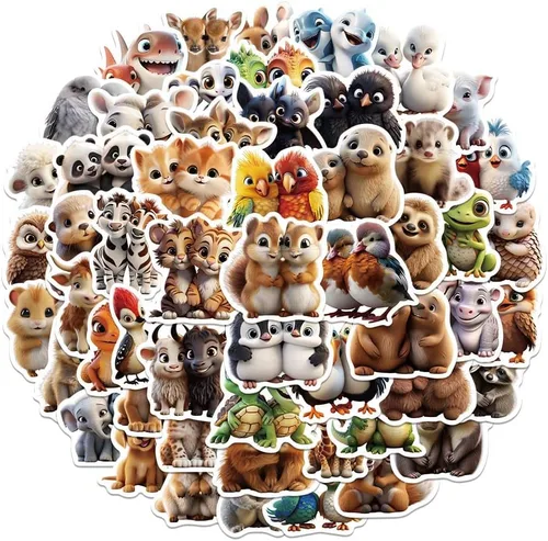 Miniatura 17 de Calcomanías lindas de animales para niños y adolescentes, calcomanías de animales del zoológico, calcomanías realistas de animales para estudiantes