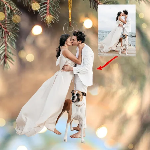 Miniatura 9 de Adorno de Árbol de Navidad Personalizado, Adorno de Forma Plana con Foto Personalizada, Adornos Acrílicos Planos 2D, Adornos Acrílicos con Foto