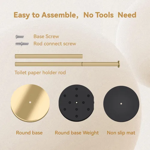 Miniatura 7 de RRM Soporte de papel higiénico, soporte de papel higiénico con almacenamiento de reserva, 3-4 rollos de papel higiénico (dorado)