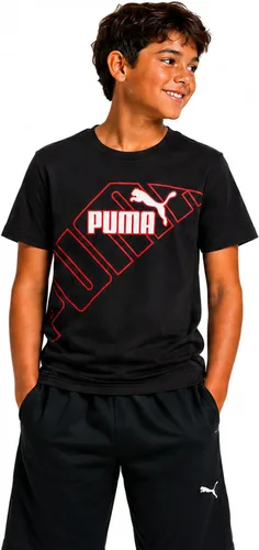 PUMA Camiseta para niños - Camiseta con logotipo de gato para niños - Camiseta atlética de cuello redondo y manga corta (S-XL)