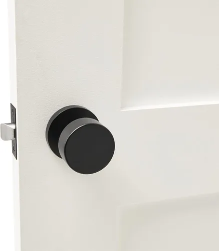 Miniatura 2 de Explore Hardware Bora Bora - Pomo para puerta de paso de latón macizo, color negro mate para puertas de pasillo o armario