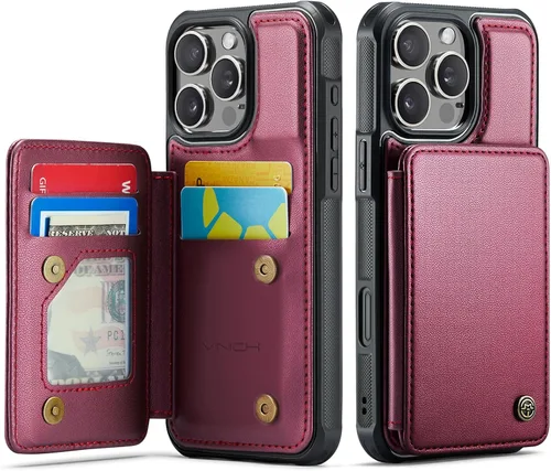 Miniatura 27 de Vinich Funda tipo cartera para iPhone 11 con tarjetero, bloqueo RFID, ranuras de crédito, función atril, a prueba de golpes, para iPhone 11 de 6.1