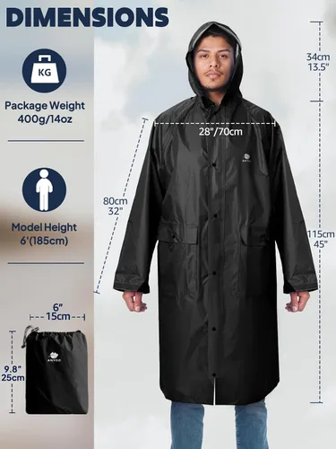 Miniatura 3 de Anyoo Poncho de lluvia con capucha, impermeable, ligero, para hombres, mujeres y adultos, con bolsillo para senderismo, camping, actividades al aire