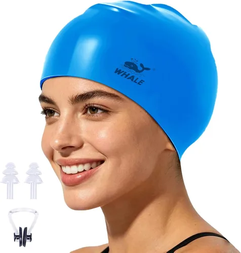 Miniatura 16 de WHALE Gorro de natación extragrande para mujeres y hombres, antideslizante, de alta elasticidad, mantiene el cabello seco, unisex, tamaño grande
