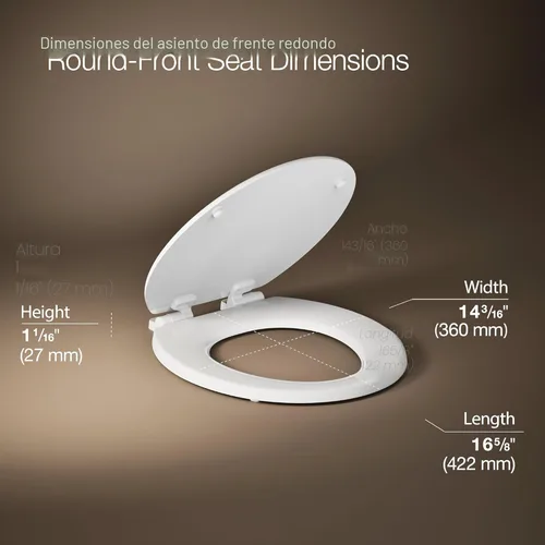 Miniatura 3 de KOHLER Stonewood Quiet-Close, Asiento de inodoro redondo de cierre suave, madera duradera, fácil instalación, ajuste universal, elementos esenciales