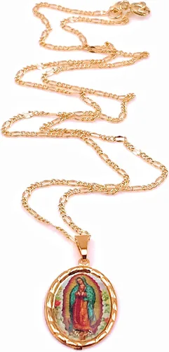 Miniatura 4 de LESLIE BOULES Virgen de Guadalupe - Collar con medalla de 175 pulgadas de largo cadena chapada en oro Metal