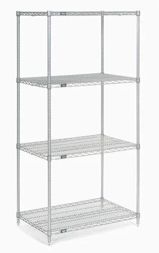 Nexel - 24" x 24" x 86", 5 niveles, estantería de alambre ajustable con certificación NSF, unidad de almacenamiento comercial, cromo, pies