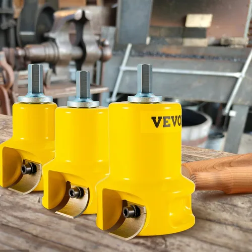 Miniatura 8 de VEVOR Cortador de costillas, 2,5 cm/1" & 3,8 cm/1,5" & 5,1 cm/2", Cortador de muebles de madera de aluminio y acero premium, con cuchillas curvas