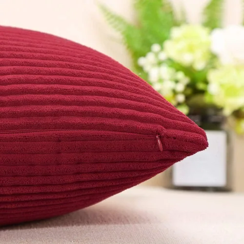 Miniatura 55 de Artscope Fundas de Almohada de Pana a Rayas Acogedoras Súper Suaves Decorativas Cuadradas Fundas de Cojín para Sofá Sillón Dormitorio Decoración