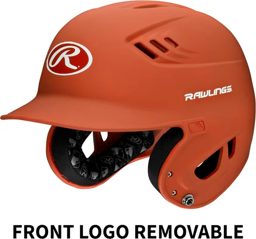 Miniatura 2 de Rawlings Casco de bateo de béisbol R16 Velo Mate Tamaños JR y SR Varios colores Anaranjado mate quemado