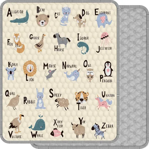 Miniatura 8 de Tapete de juego para bebé para suelo, tapete de corral de 50 x 50 pulgadas, suave, portátil, antideslizante, lavable a máquina, compañero de juego
