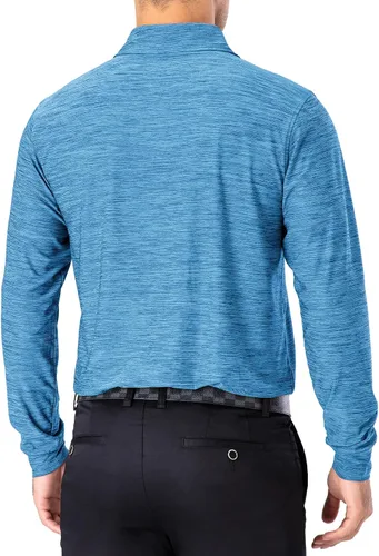 Miniatura 7 de NAVISKIN Camisas polo para hombre, de secado rápido, UPF 50, manga larga y corta, que absorben la humedad