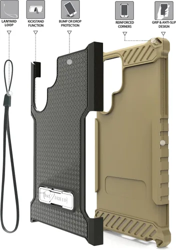 Miniatura 2 de Tri-Shield - Funda para teléfono con soporte compatible con Samsung Galaxy S22 Ultra grado militar, probado contra caídas, resistente de alto