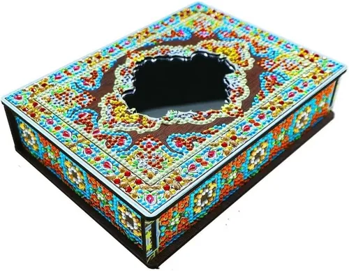 Miniatura 11 de HSTONY Caja decorativa de arte de diamantes DIY con kit de espejo, cajas de madera de pintura de diamantes, caja de almacenamiento de joyas para Set