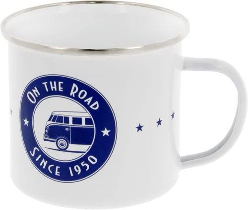 Miniatura 5 de BRISA VW Collection - Taza grande esmaltada para café y té Volkswagen para acampar y al aire libre, T1 autobús autocaravana