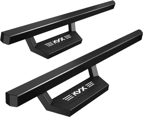 Miniatura 8 de KYX Estribos para Wrangler JK 2007-2018 de 4 puertas, 3 escalones laterales de tubo, diseño de dos escaleras, rieles de puerta de automóvil, barras