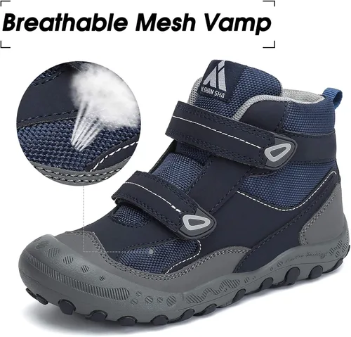 Miniatura 2 de Mishansha - Botas de senderismo para niños y niñas, longitud hasta el tobillo, resistentes al agua, antigolpes, antideslizantes, atléticas, para uso