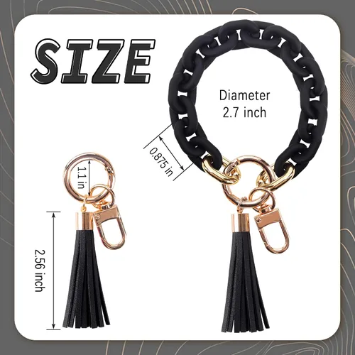 Miniatura 3 de Llavero de silicona para mujer, pulsera con cuentas para automóvil