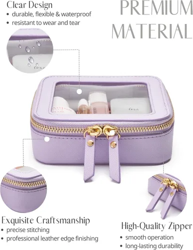 Miniatura 2 de Bolsa de maquillaje transparente Popvibe, estuche de cosméticos de viaje con cremallera, bolsa de aseo transparente con cremallera, organizador