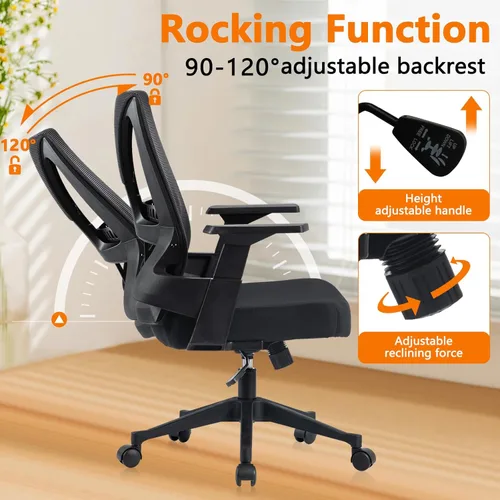 Miniatura 4 de CLATINA Silla de oficina grande y alta de 500 libras, sillas ergonómicas de malla resistente con soporte lumbar ajustable y asiento ancho y cómodo