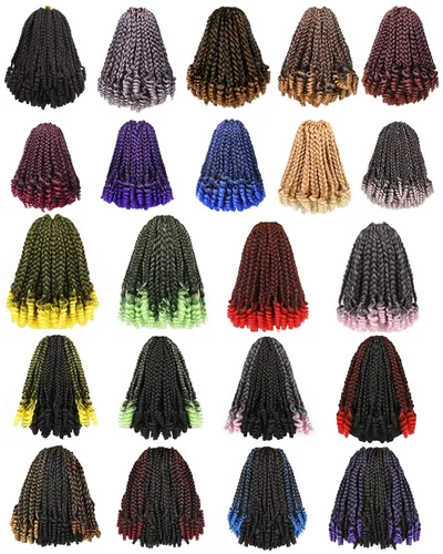 Miniatura 6 de Pelo corto Goddess Box trenzado de ganchillo para mujeres negras y bebés niños, 7 paquetes de 10 pulgadas, color negro natural, cabello sintético