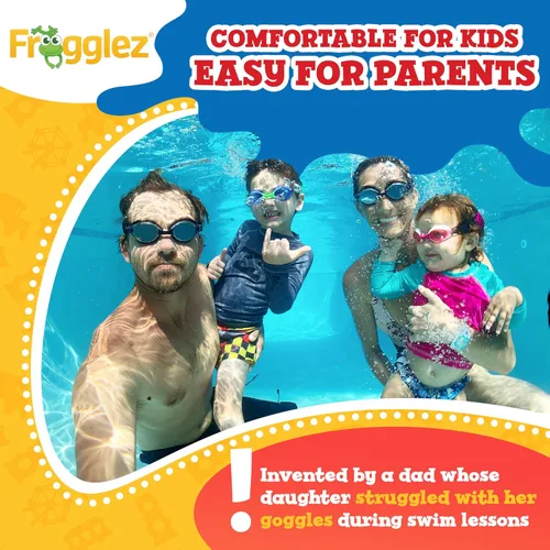 Miniatura 5 de Frogglez - Gafas de natación antivaho para niños menores de 10 años (de 3 a 10 años) recomendadas por instructores de natación; correa de primera